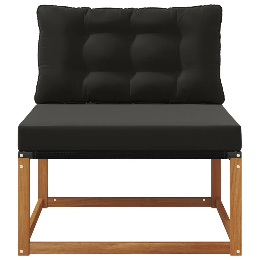 Sofa de milieu extérieur Bois d'acacia massif et Textilène - 4