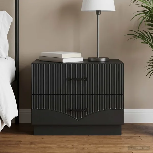 Cabinet de chevet Noir 62 x 34,5 x 44,5 cm Bois d'ingénierie
