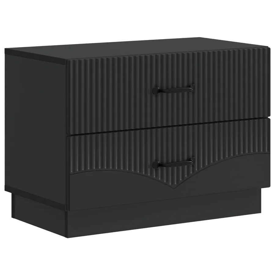 Cabinet de chevet Noir 62 x 34,5 x 44,5 cm Bois d'ingénierie - 2