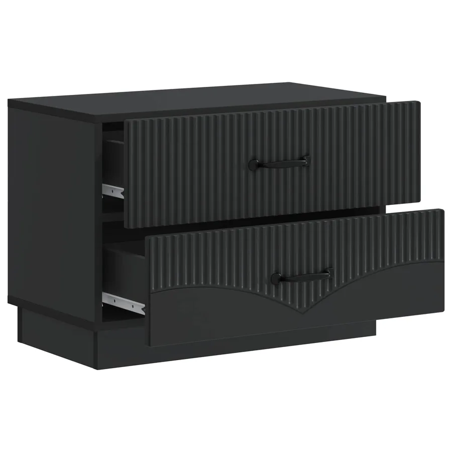 Cabinet de chevet Noir 62 x 34,5 x 44,5 cm Bois d'ingénierie - 4