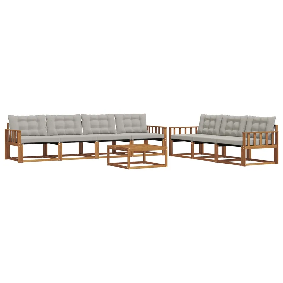 Ensemble de canapés d'extérieur 8 pcs Gris Naturel et Clair - 2