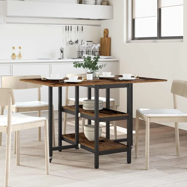 Table à dîner 122 x 80 x 76,5 cm Bois d'ingénierie Bois ancien