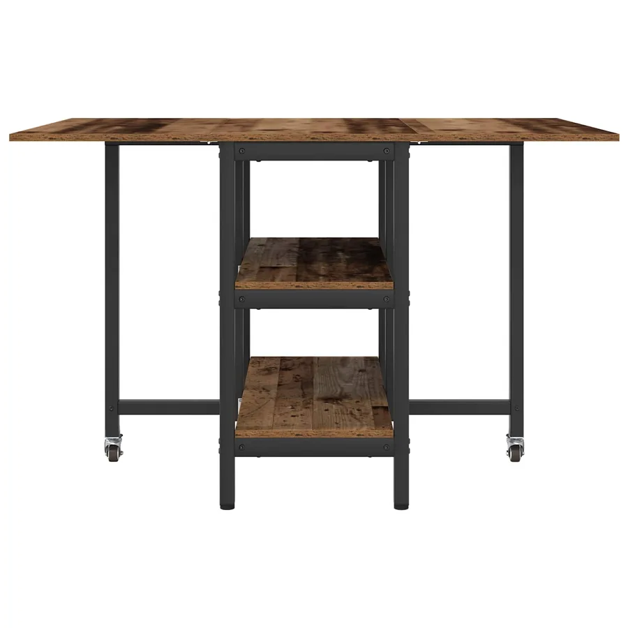 Table à dîner 122 x 80 x 76,5 cm Bois d'ingénierie Bois ancien - 5