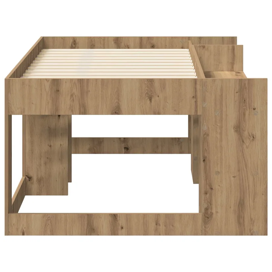 Cadre de lit pour enfants avec rangement Chêne artisanal - 4