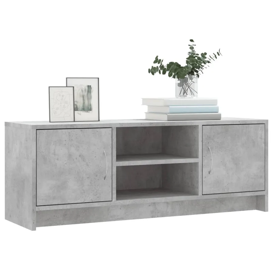Meuble TV gris béton 102x30x37,5 cm bois d'ingénierie - 3