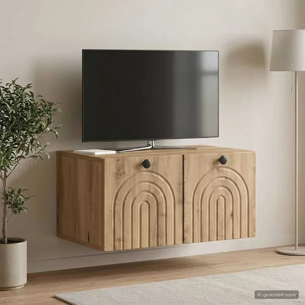 Meuble TV mural 59,5 x 41 x 30 cm Chêne artisanal