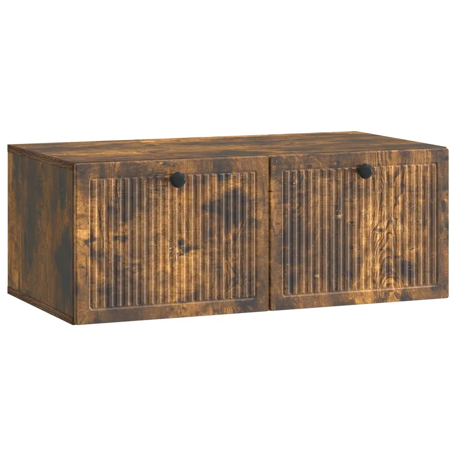 Meuble TV mural Chêne fumé 78,5 x 41 x 30 cm Bois d'ingénierie - 2