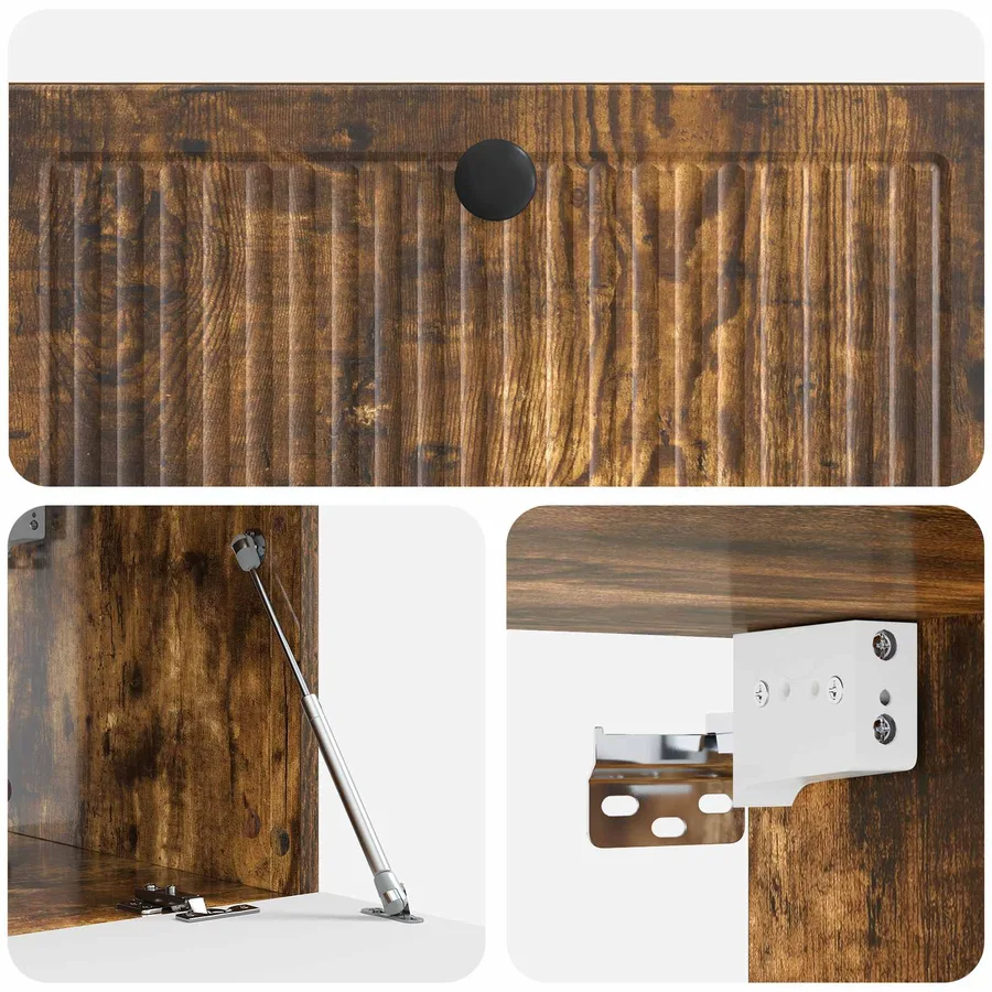 Meuble TV mural Chêne fumé 78,5 x 41 x 30 cm Bois d'ingénierie - 9