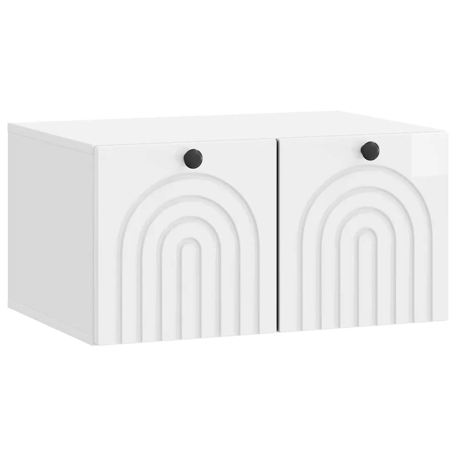 Meuble TV mural Montage mural Blanc brillant 59,5 x 41 x 30 cm - 2