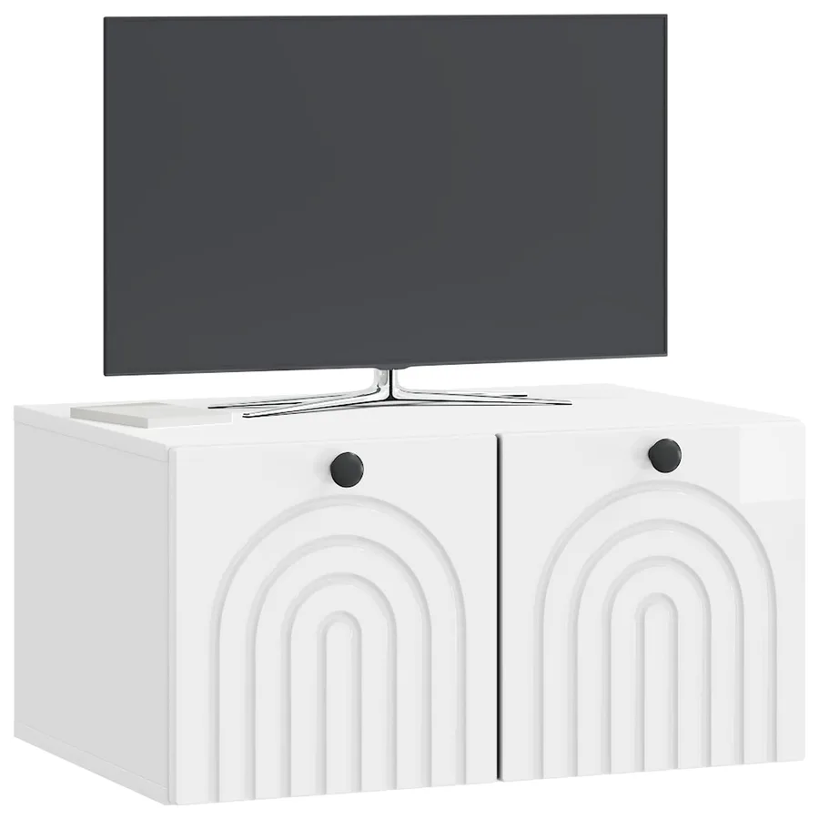 Meuble TV mural Montage mural Blanc brillant 59,5 x 41 x 30 cm - 3