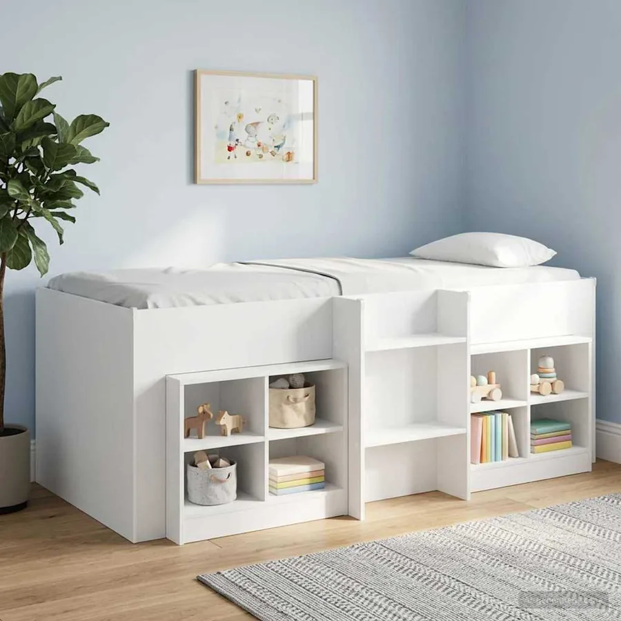 Cadre de Lit Élevé pour Enfants Blanc 90 x 200 cm