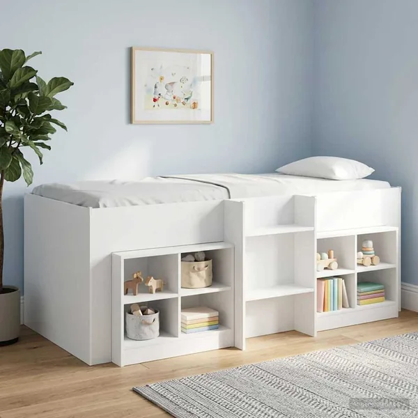 Cadre de Lit Élevé pour Enfants Blanc 90 x 200 cm