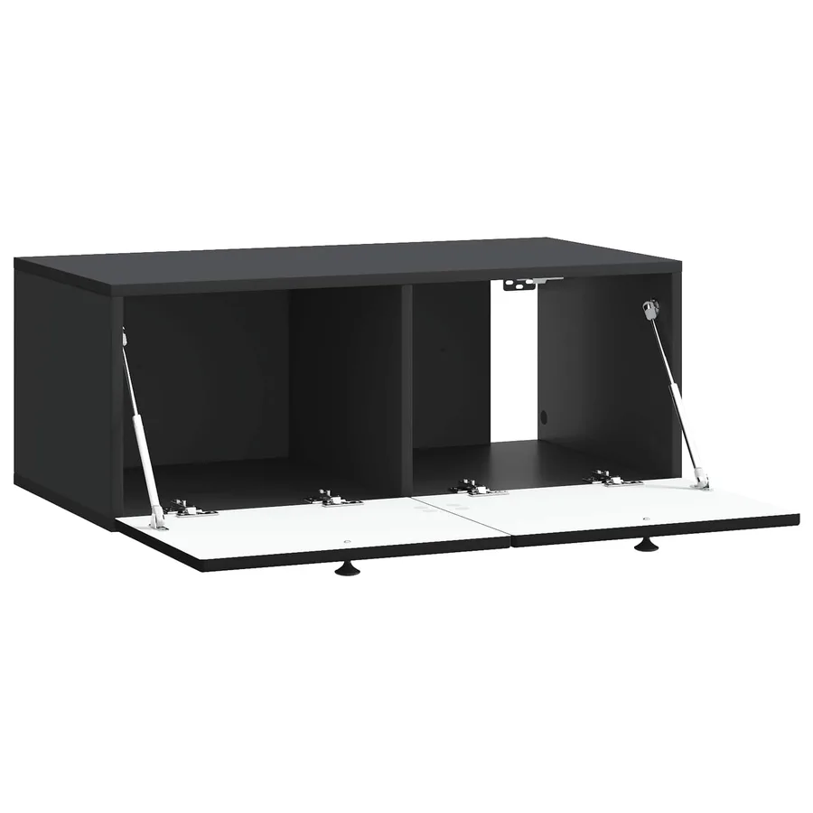 Meuble TV mural Noir 78,5 x 41 x 30 cm Bois d'ingénierie - 5