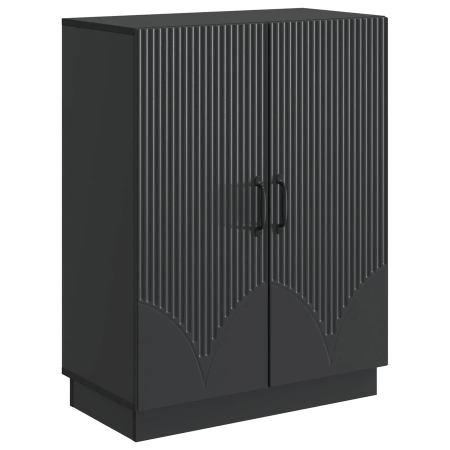 Buffet Noir 66 x 34,5 x 87 cm Bois d'ingénierie - 2