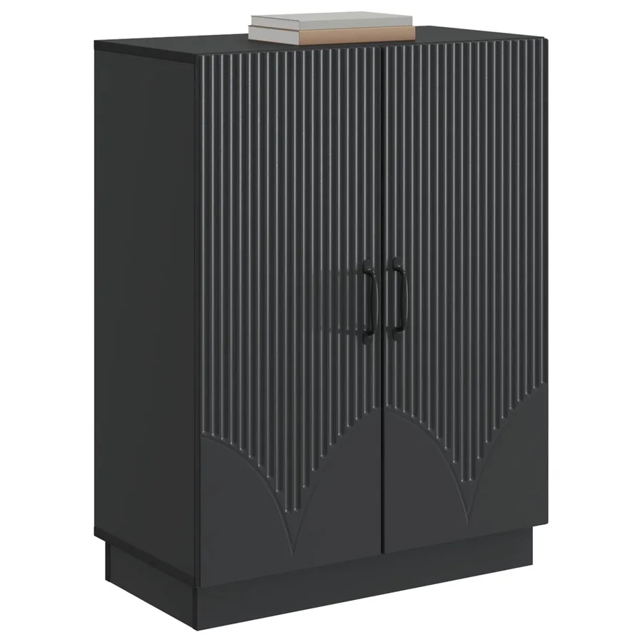 Buffet Noir 66 x 34,5 x 87 cm Bois d'ingénierie - 3