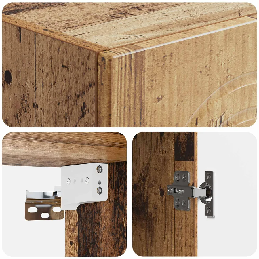 Ensemble de Meubles 2 pcs Bois ancien Bois d'ingénierie - 8