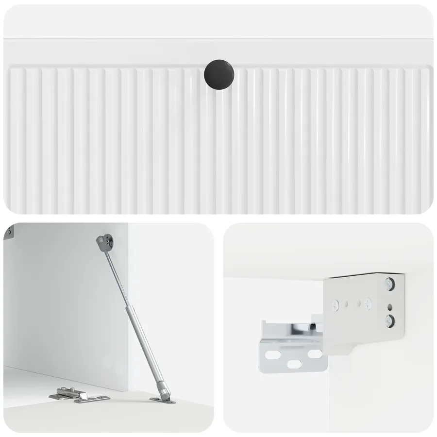 Meuble TV mural Montage mural Blanc brillant 98 x 41 x 30 cm - 9