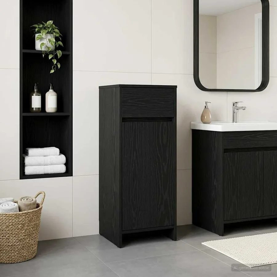 Armoire de salle de bain Chêne noir 35 x 36,5 x 85 cm