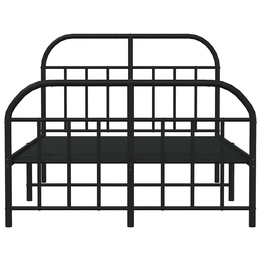 Cadre de lit métal sans matelas avec pied de lit noir 120x190cm - 6