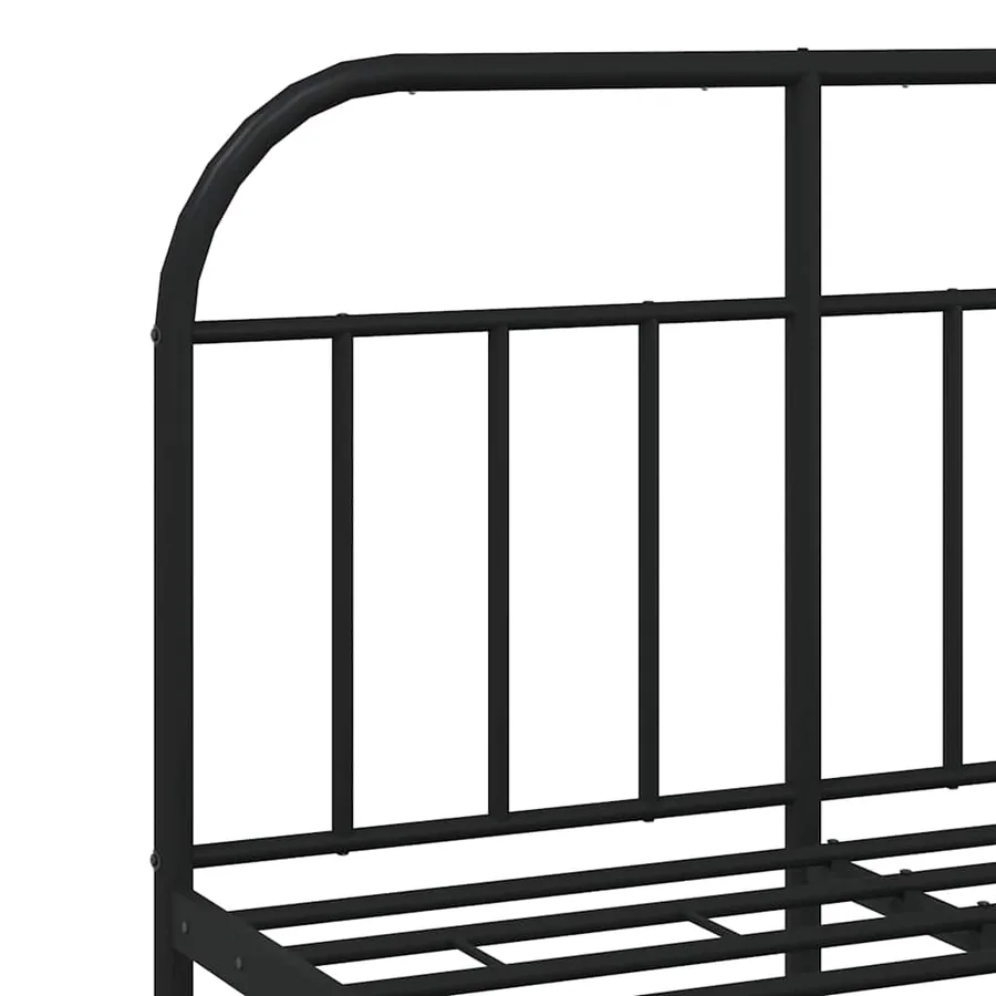 Cadre de lit métal sans matelas avec pied de lit noir 120x190cm - 9