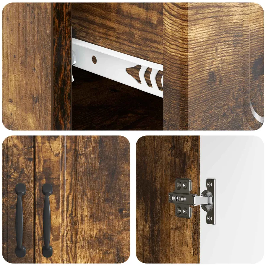 Buffet Chêne fumé 66 x 34,5 x 87 cm Bois d'ingénierie - 9