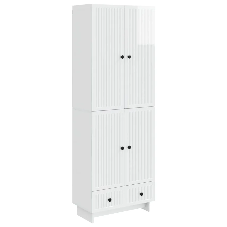 Ensemble de Meubles 2 pcs Blanc brillant 66 x 34,5 x 95 cm - 2