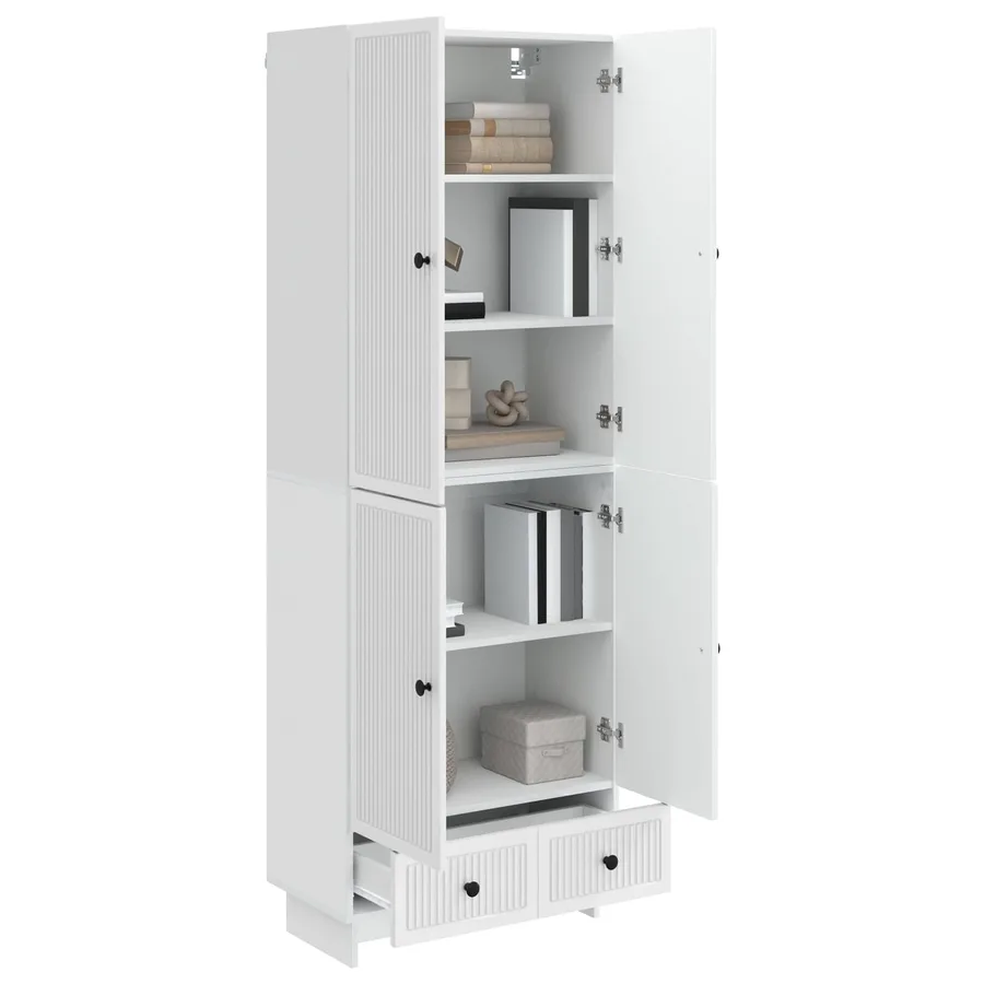 Ensemble de Meubles 2 pcs Blanc brillant 66 x 34,5 x 95 cm - 3