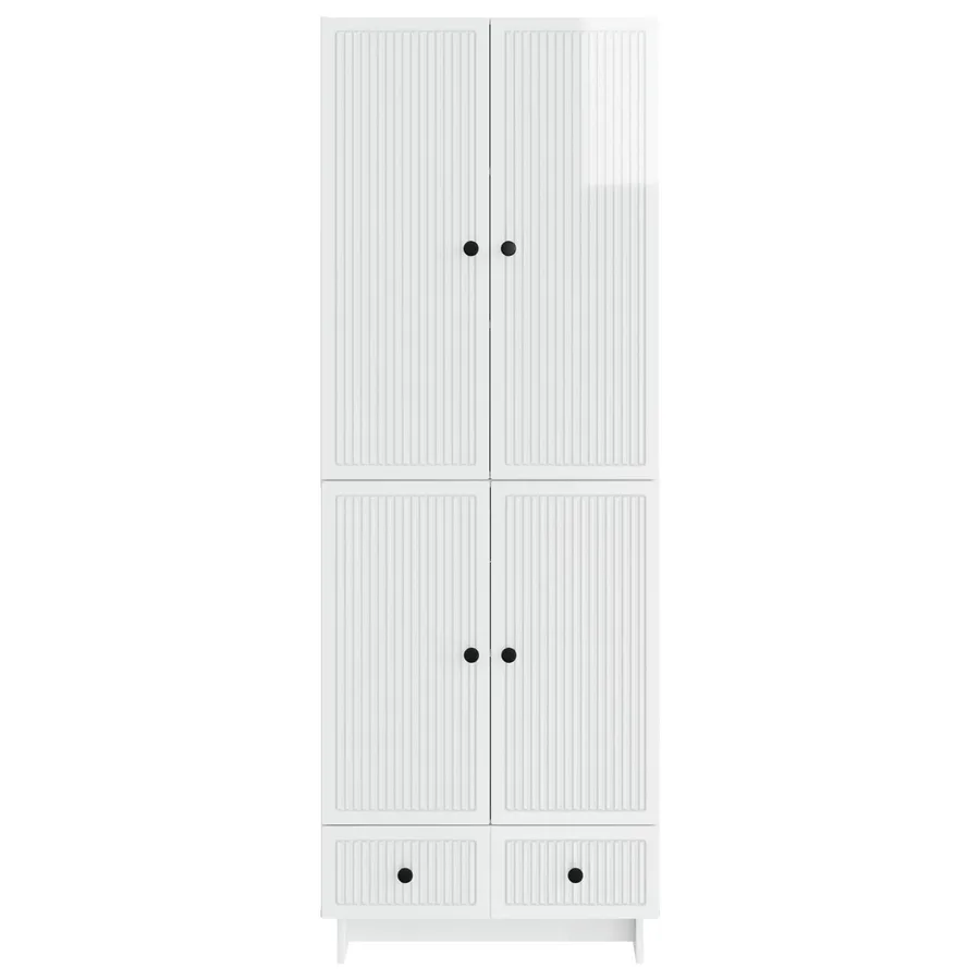 Ensemble de Meubles 2 pcs Blanc brillant 66 x 34,5 x 95 cm - 5