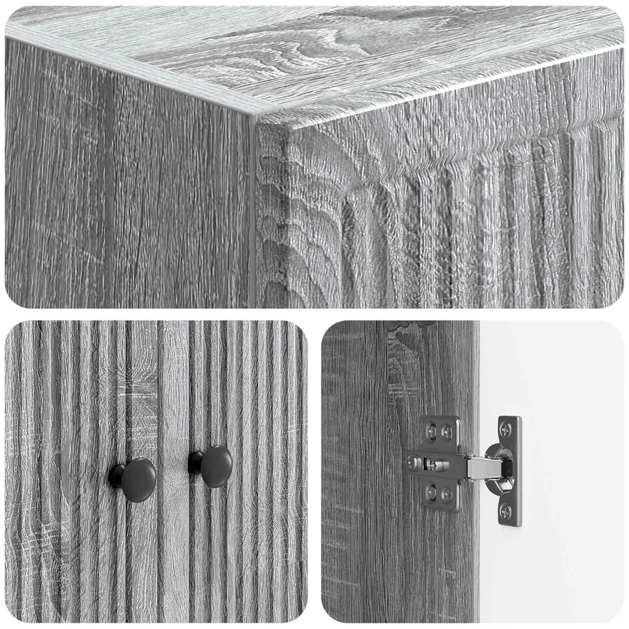 Ensemble de Meubles 2 pcs Sonoma gris 66 x 34,5 x 90 cm - 8