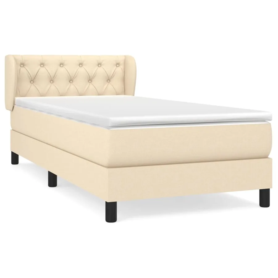 Sommier à lattes de lit avec matelas Crème 80x200 cm Tissu - 2