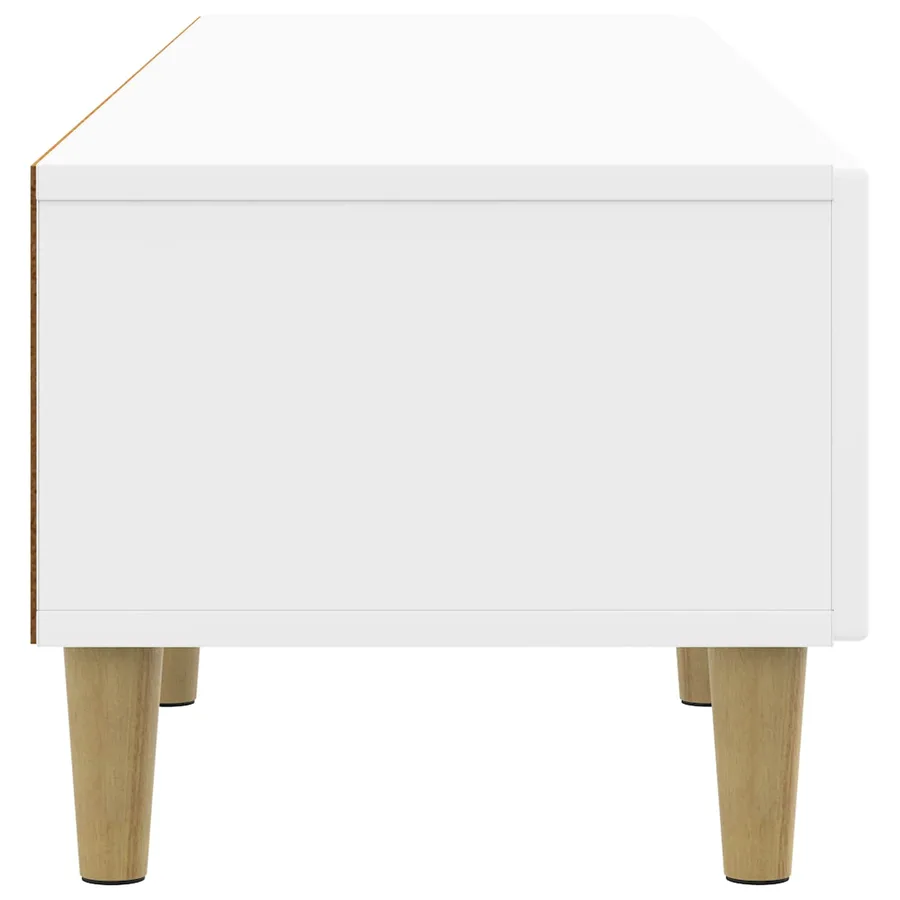 Meuble TV Blanc brillant 147 x 34,5 x 30 cm Bois d'ingénierie - 7