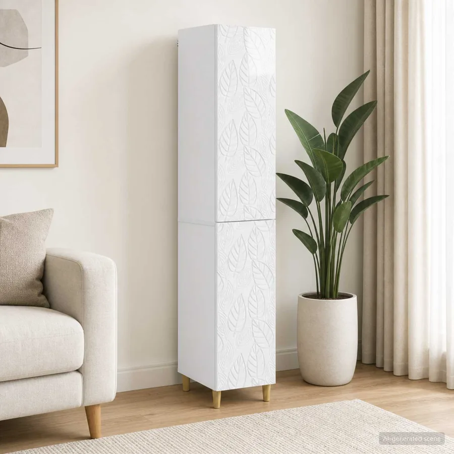 Ensemble de Meubles 2 pcs Blanc brillant Bois d'ingénierie