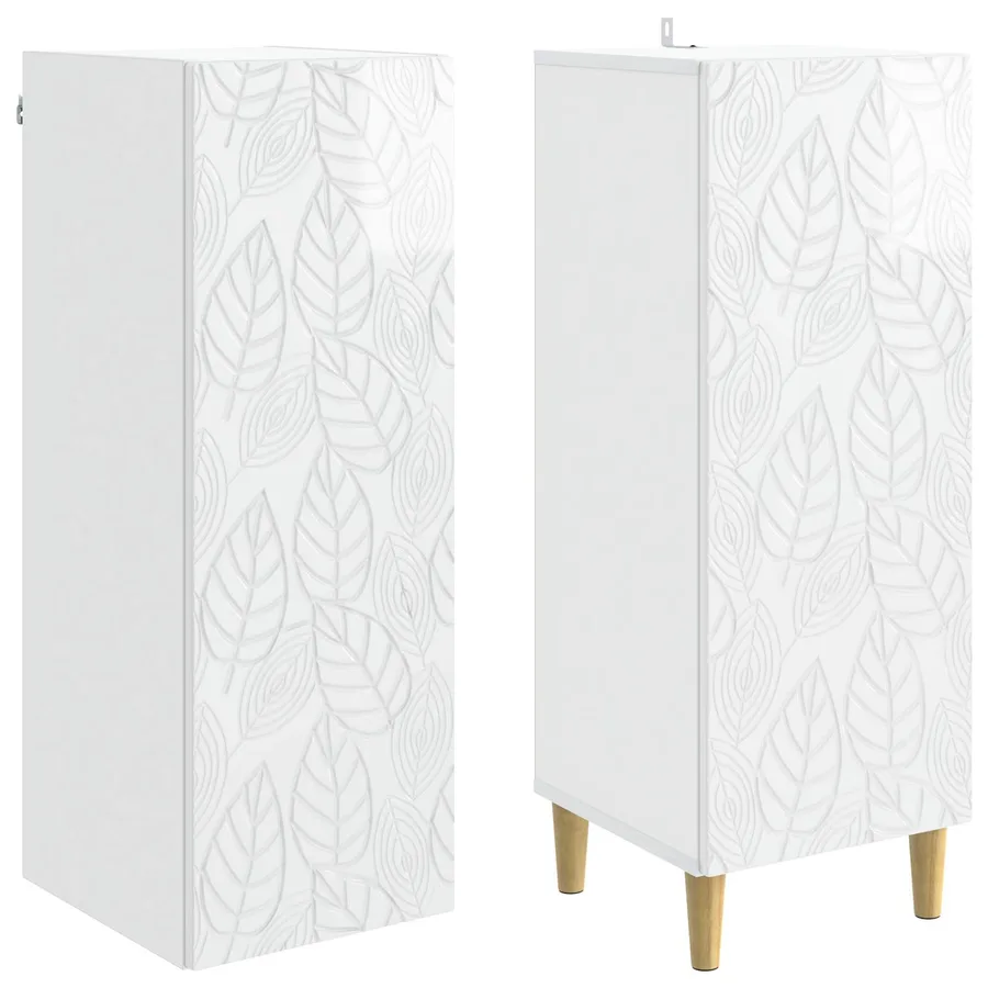 Ensemble de Meubles 2 pcs Blanc brillant Bois d'ingénierie - 4