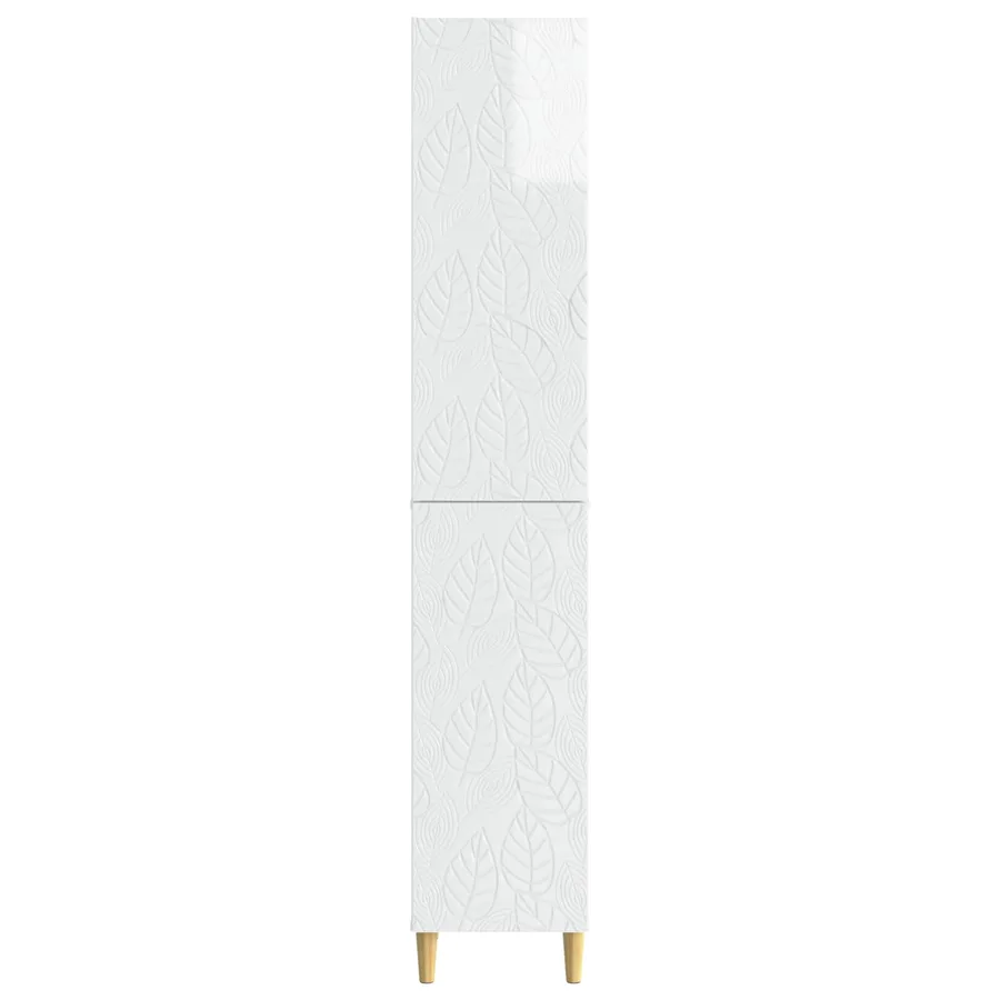 Ensemble de Meubles 2 pcs Blanc brillant Bois d'ingénierie - 5