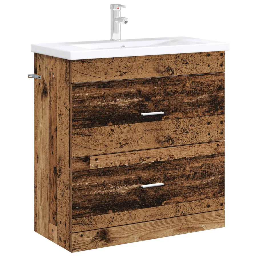 Meuble sous lavabo de salle de bain Bois ancien - 3