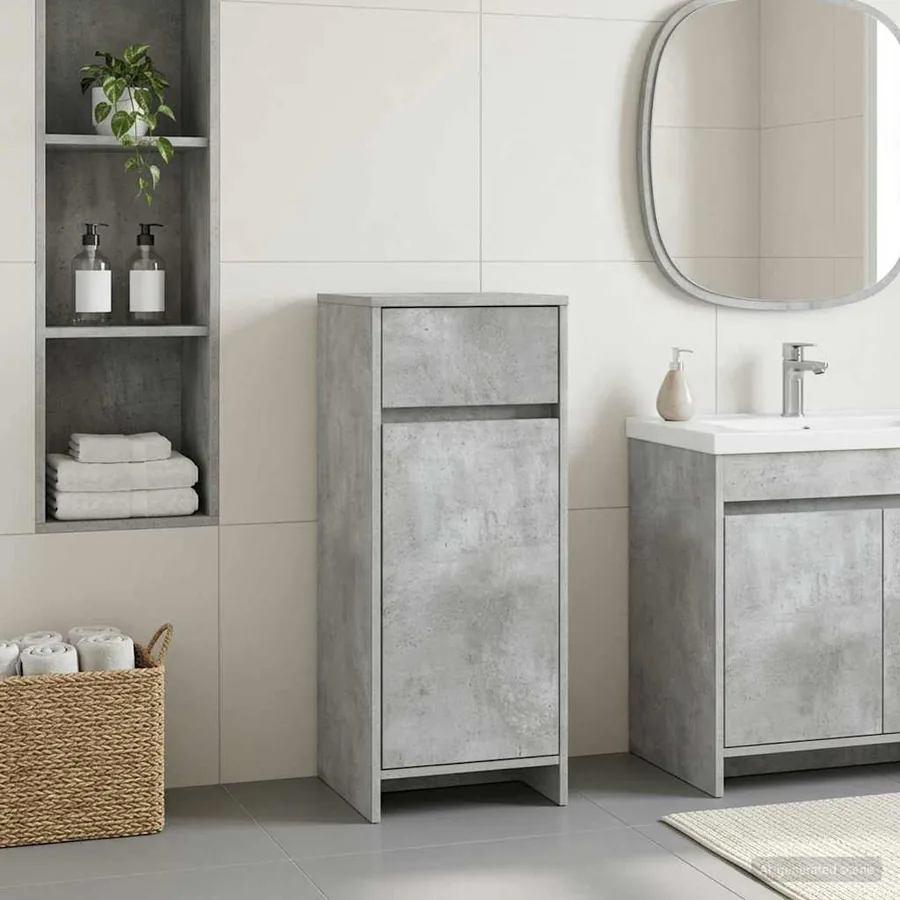 Armoire de salle de bain Gris béton 35 x 36,5 x 85 cm