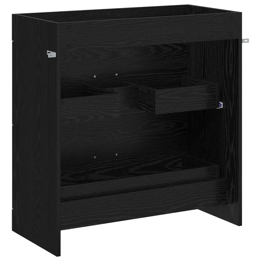 Meuble sous lavabo de salle de bain Chêne noir - 6
