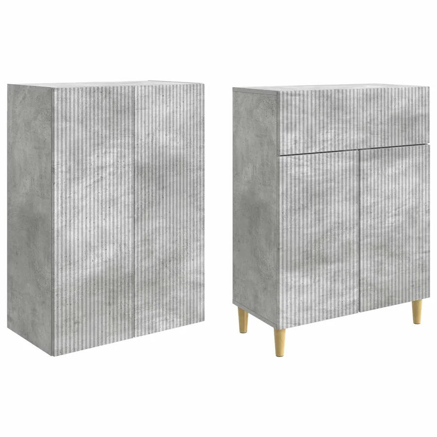 Ensemble de Meubles 2 pcs Gris béton 66 x 34,5 x 90 cm - 4