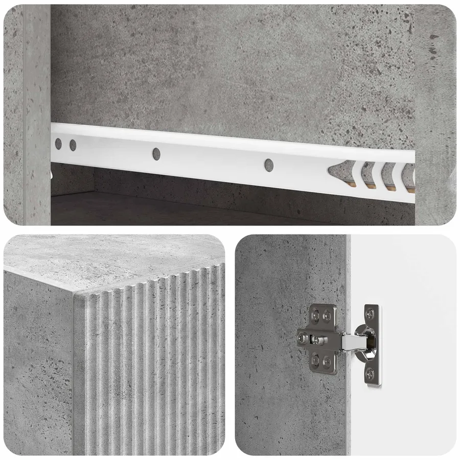 Ensemble de Meubles 2 pcs Gris béton 66 x 34,5 x 90 cm - 8
