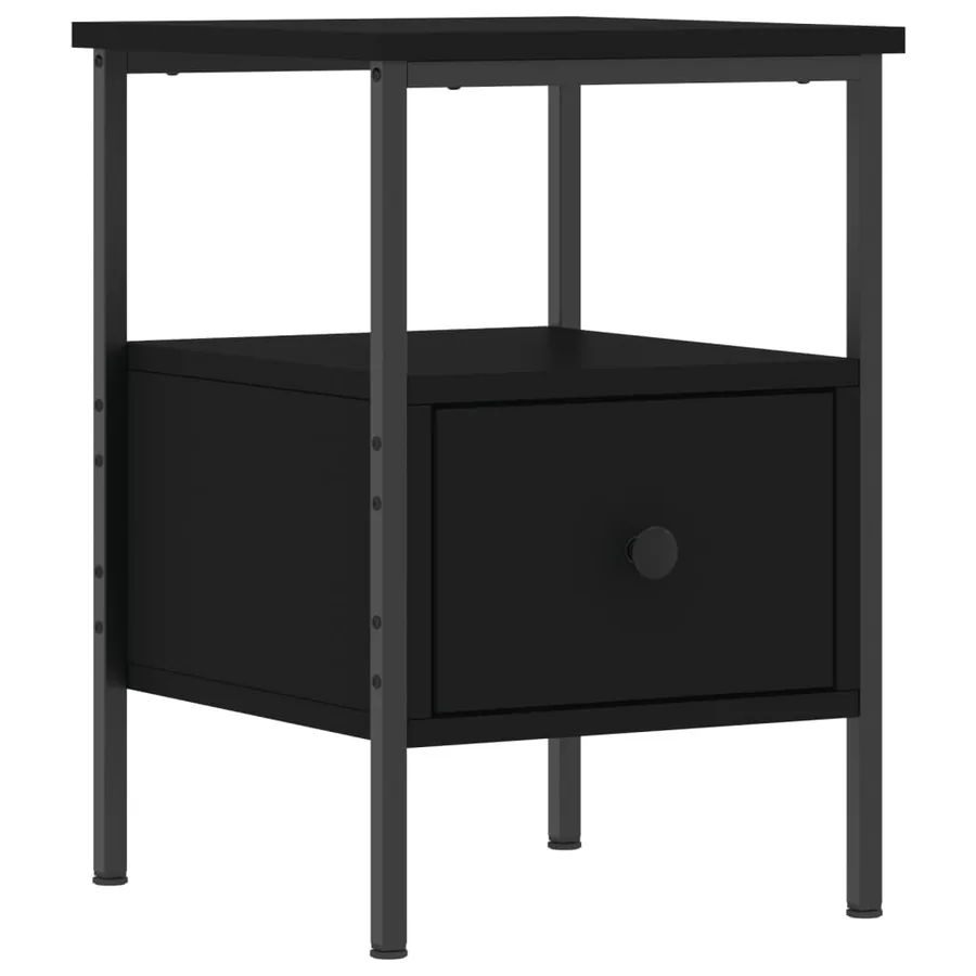 Table de chevet noir 34x36x50 cm bois d’ingénierie - 2