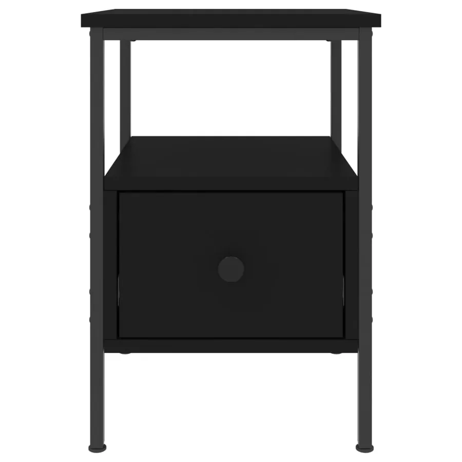 Table de chevet noir 34x36x50 cm bois d’ingénierie - 4