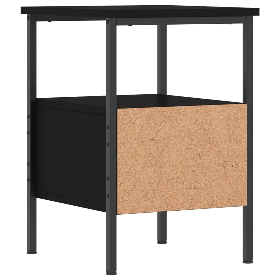 Table de chevet noir 34x36x50 cm bois d’ingénierie - 5