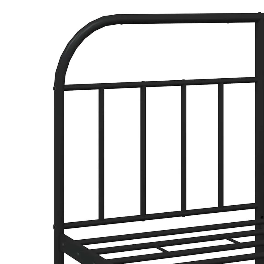 Cadre de lit métal sans matelas avec pied de lit noir 135x190cm - 9