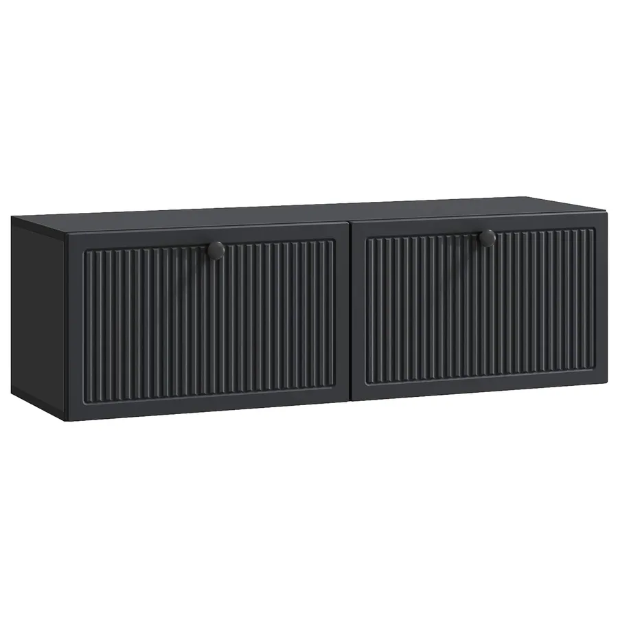 Meuble TV mural Noir 98 x 31 x 30 cm Bois d'ingénierie - 2