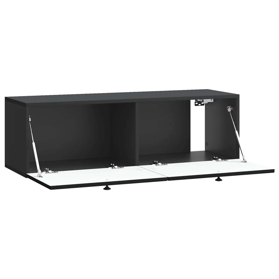 Meuble TV mural Noir 98 x 31 x 30 cm Bois d'ingénierie - 5
