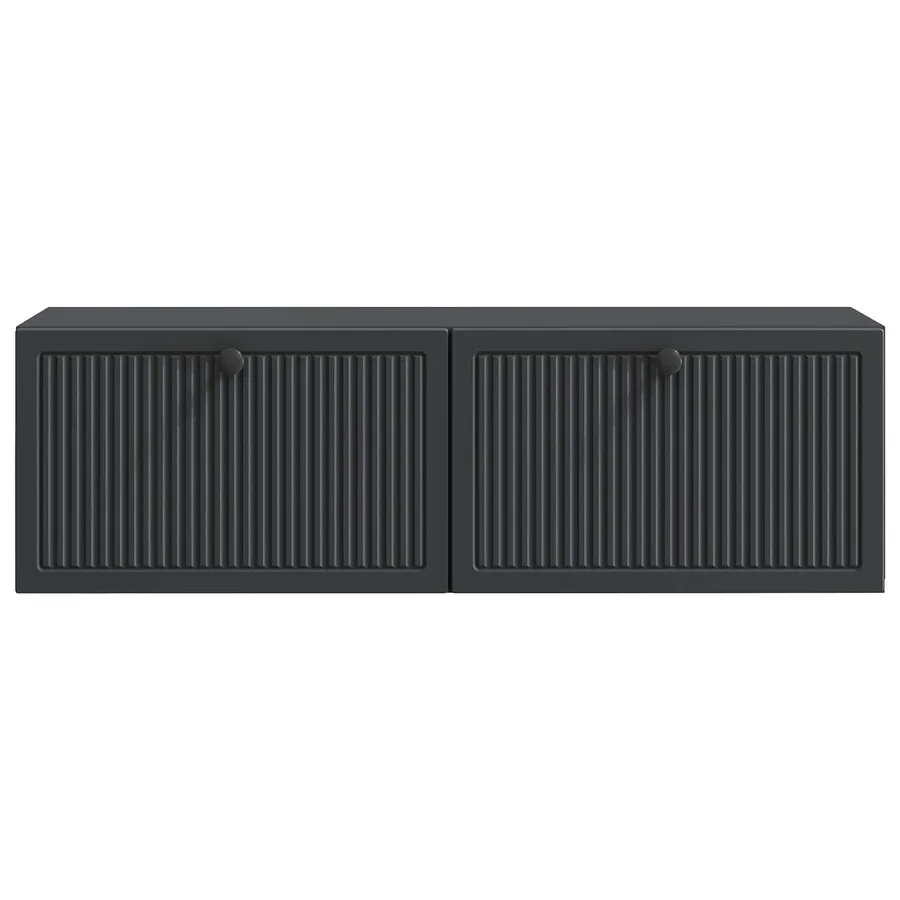 Meuble TV mural Noir 98 x 31 x 30 cm Bois d'ingénierie - 6