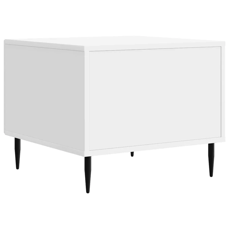 Table basse Blanc brillant 49 x 50 x 40 cm Bois d'ingénierie - 7