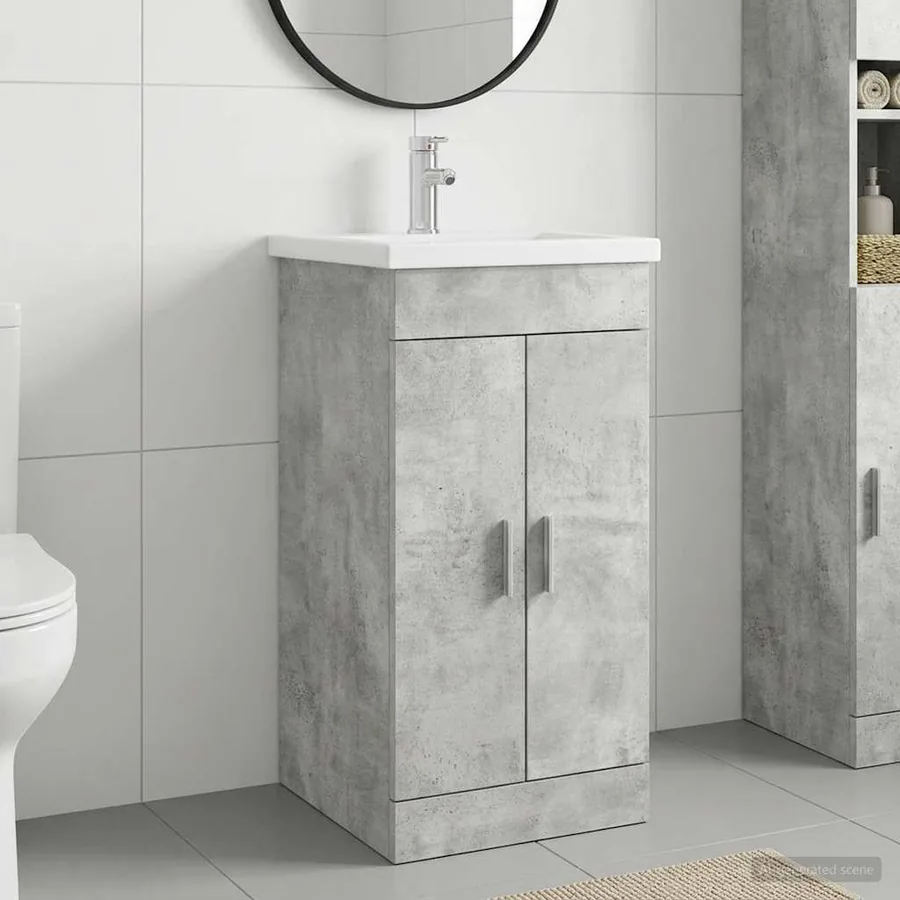 Meuble de salle de bain avec évier Gris béton 42 x 40 x 84,5 cm