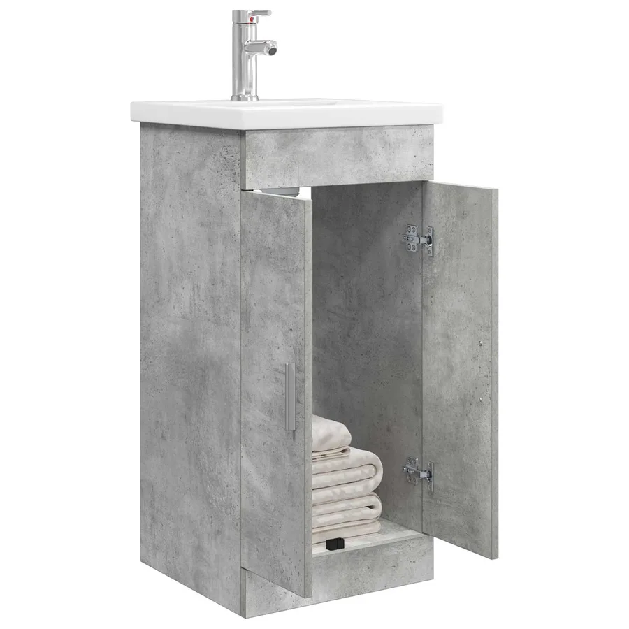 Meuble de salle de bain avec évier Gris béton 42 x 40 x 84,5 cm - 3