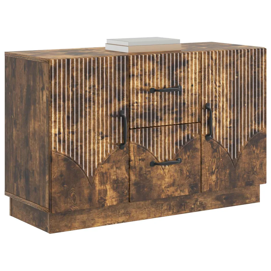Buffet Chêne fumé 89 x 34,5 x 57 cm Bois d'ingénierie - 3